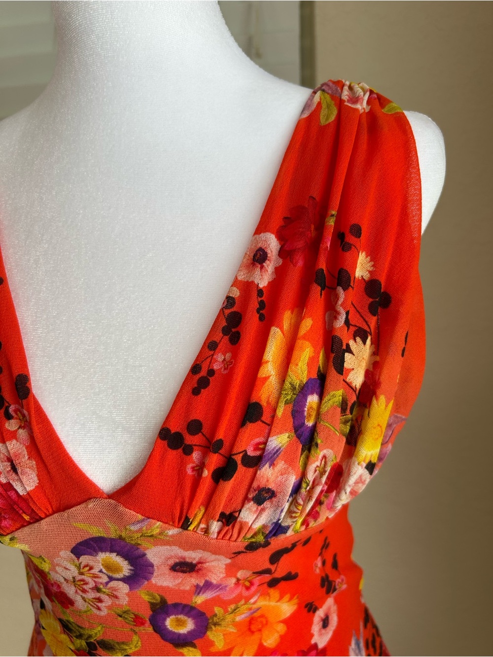 VINTAGE Fuzzi by Jean Paul Gaultier floral tulle mesh sleeveless - size M - Picture 2 of 7